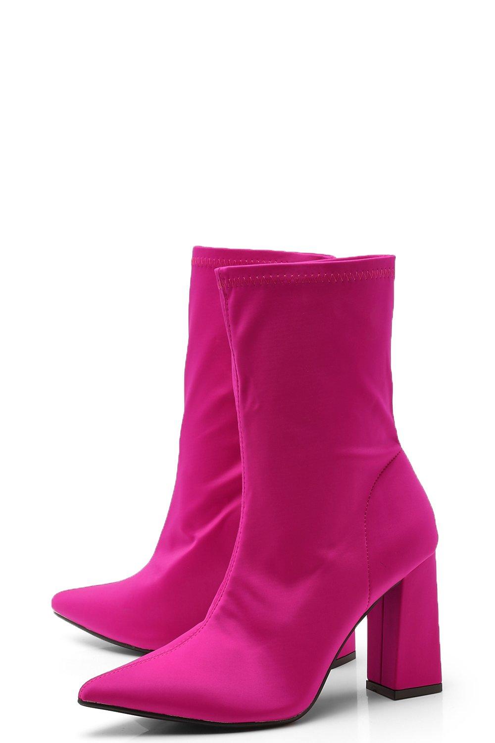 Hot pink hot sale sock boots